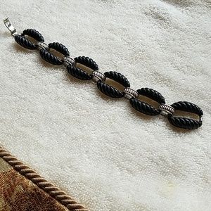 Sterling and black onyx bracelet